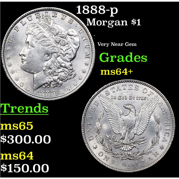 1888-p Morgan Dollar $1 Grades Choice+ Unc