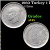 1960 Turkey 1 Lira KM-889a.1 Grades xf+