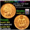 ***Auction Highlight*** 1905 Indian Cent Near TOP POP! 1c Graded ms66+ rd BY SEGS (fc)