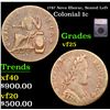 1787 Nova Eborac, Seated Left  Colonial Cent 1c Graded vf25 BY SEGS