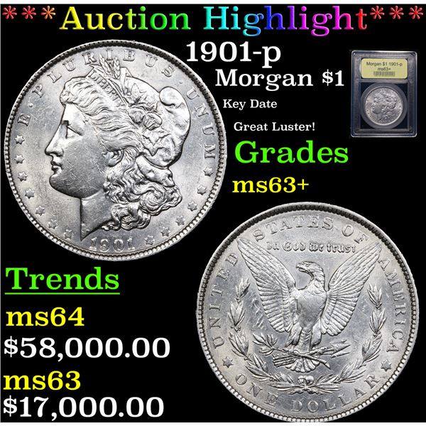 ***Auction Highlight*** 1901-p Morgan Dollar $1 Graded Select+ Unc By USCG (fc)