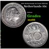 1970 Netherlands 10 Cents KM-182 Grades GEM+ Unc