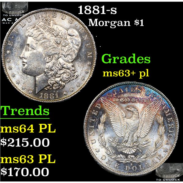 1881-s Morgan Dollar $1 Grades Select Unc+ PL