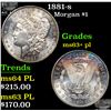 Image 1 : 1881-s Morgan Dollar $1 Grades Select Unc+ PL