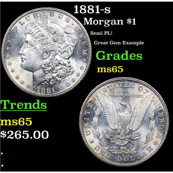 1881-s Morgan Dollar $1 Grades GEM Unc