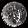 Image 3 : 1963 Norway 5 Kroner KM-412 Grades Choice Unc