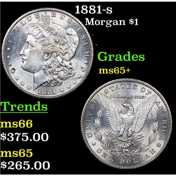 1881-s Morgan Dollar $1 Grades GEM+ Unc