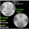 Image 1 : 1881-s Morgan Dollar $1 Grades GEM+ Unc