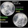 Image 1 : 1923-p Peace Dollar $1 Grades GEM Unc