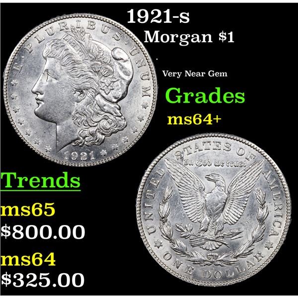1921-s Morgan Dollar $1 Grades Choice+ Unc