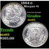 Image 1 : 1884-o Morgan Dollar $1 Grades GEM Unc