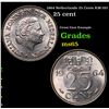 1964 Netherlands 25 Cents KM-183 Grades GEM Unc