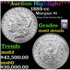 ***Auction Highlight*** 1889-cc Morgan Dollar $1 Graded ms62 details BY SEGS (fc)