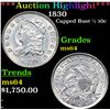 Image 1 : ***Auction Highlight*** 1830 Capped Bust Half Dime 1/2 10c Graded ms64 BY SEGS (fc)