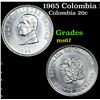 1965 Colombia 20 Centavos KM-224 Grades GEM++ Unc
