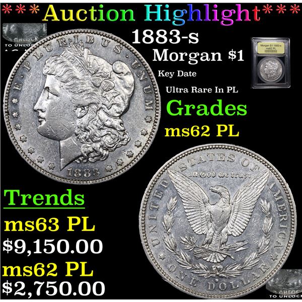 ***Auction Highlight*** 1883-s Morgan Dollar $1 Graded Select Unc PL BY USCG (fc)