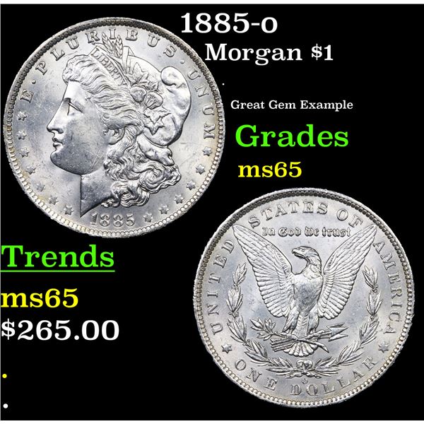 1885-o Morgan Dollar $1 Grades GEM Unc