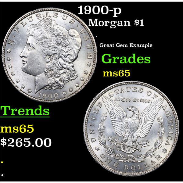 1900-p Morgan Dollar $1 Grades GEM Unc