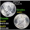 Image 1 : 1923-p Peace Dollar $1 Grades GEM+ Unc