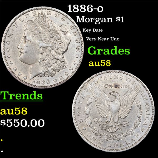 1886-o Morgan Dollar $1 Graded au58 BY SEGS