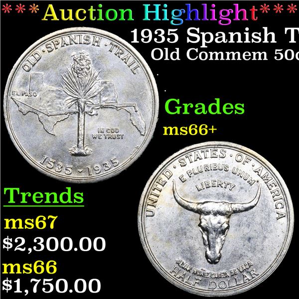 ***Auction Highlight*** 1935 Spanish Trail Old Commem Half Dollar 50c Graded ms66+ BY SEGS (fc)