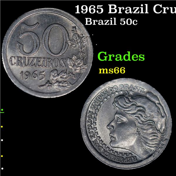 1965 Brazil Cruzeiros KM-574 Grades GEM+ Unc