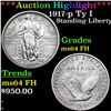 Image 1 : ***Auction Highlight*** 1917-p Ty I Standing Liberty Quarter 25c Graded ms64 FH BY SEGS (fc)