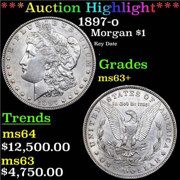 ***Auction Highlight*** 1897-o Morgan Dollar $1 Graded ms63+ By SEGS (fc)
