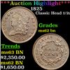 ***Auction Highlight*** 1825 Classic Head half cent 1/2c Graded ms62 bn BY SEGS (fc)