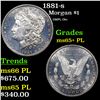Image 1 : 1881-s Morgan Dollar $1 Graded ms65+ PL BY SEGS