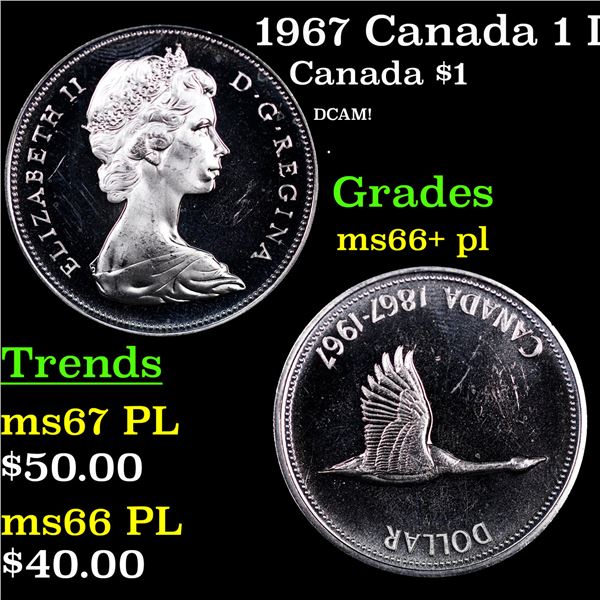 1967 Canada 1 Dollar Silver Canada Dollar KM-70 $1 Grades GEM++ PL