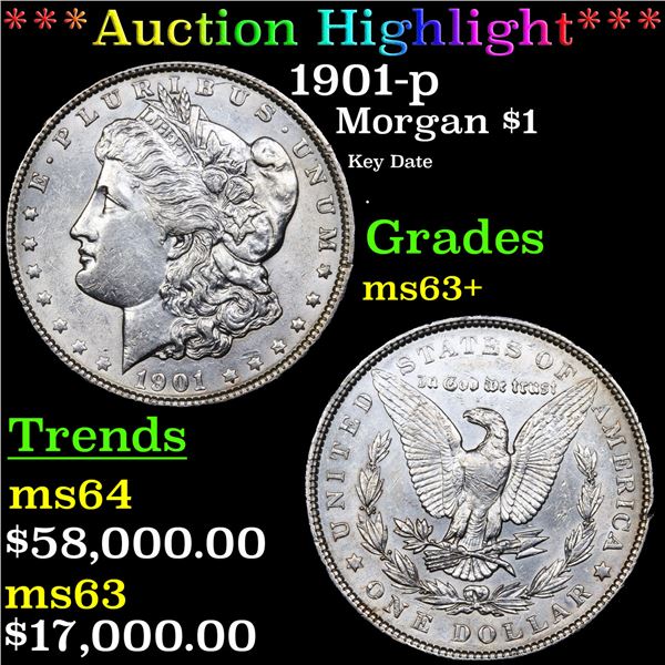 ***Auction Highlight*** 1901-p Morgan Dollar $1 Graded Select+ Unc BY USCG (fc)