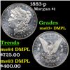 Image 1 : 1883-p Morgan Dollar $1 Graded ms63+ DMPL BY SEGS