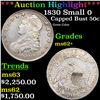 Image 1 : ***Auction Highlight*** 1830 Small 0 Capped Bust Half Dollar 50c Graded Select Unc BY USCG (fc)