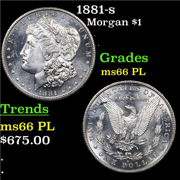 1881-s Morgan Dollar $1 Graded ms66 PL BY SEGS