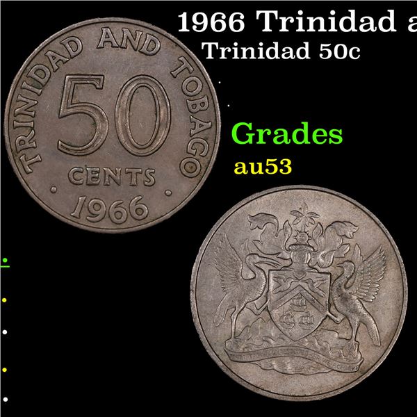 1966 Trinidad and Tobago 50 Cents KM-5 Grades Select AU