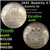 1937 Austria 2 Schilling Silver KM-2859 Grades GEM Unc