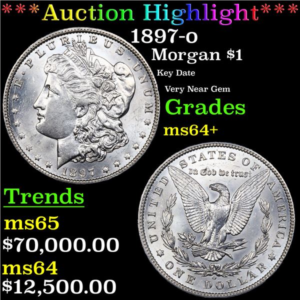 ***Auction Highlight*** 1897-o Morgan Dollar $1 Graded ms64+ BY SEGS (fc)