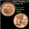 1964 Turkey 5 Kurus KM-890.1 Grades GEM Unc