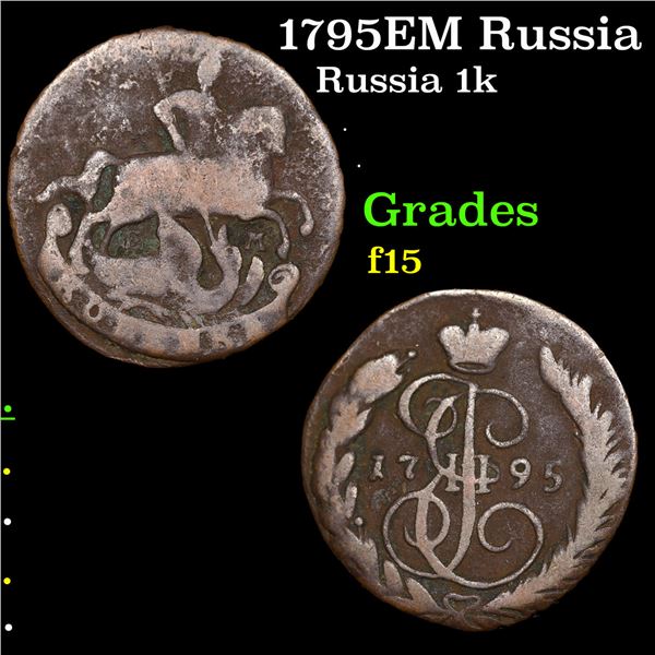 1795EM Russia 1 Kopek C-57.2 Grades f+