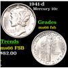 Image 1 : 1941-d Mercury Dime 10c Grades GEM+ FSB