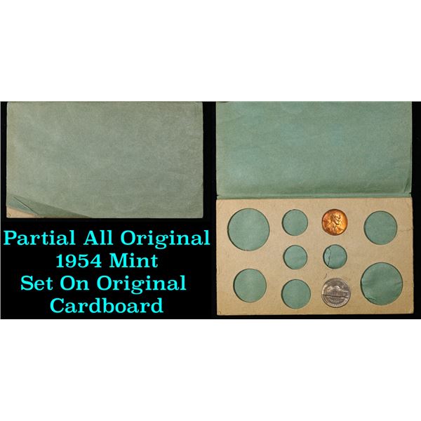 Partial All Original 1954 Mint Set On Original Cardboard