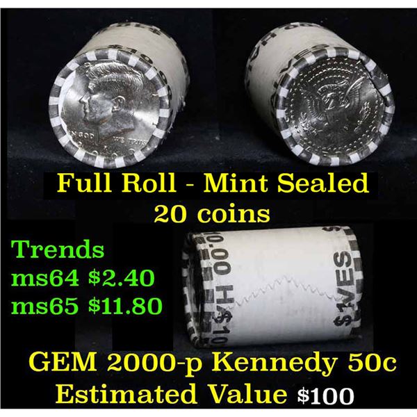 Unc Kennedy 50c roll, 2000-p 20 pcs