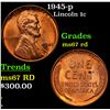 Image 1 : 1945-p Lincoln Cent 1c Grades GEM++ Unc RD