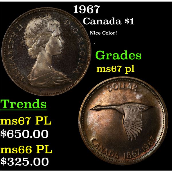1967 Canada Dollar $1 Grades GEM++ PL