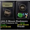 Image 1 : Proof 1991-S Mount Rushmore Modern Commem Half Dollar 50c Graded GEM++ Proof Deep Cameo By USCG