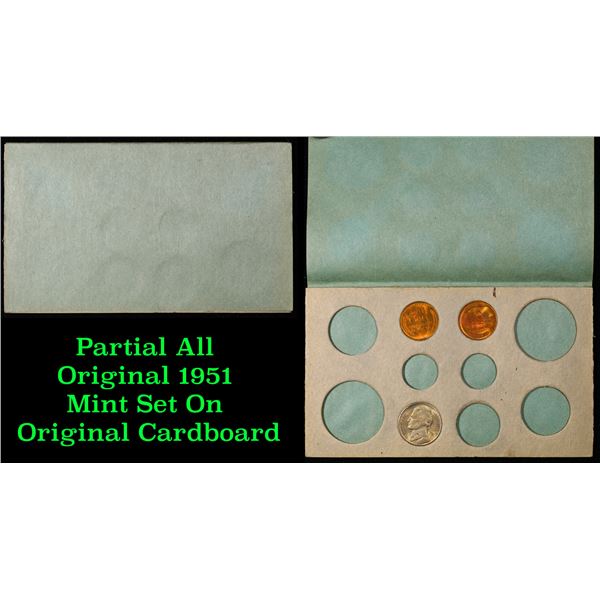 Partial All Original 1951 Mint Set On Original Cardboard