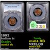 Image 1 : PCGS 1892 Indian Cent 1c Graded ms63 rb By PCGS