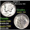 Image 1 : 1945-s Mercury Dime 10c Grades GEM+ FSB