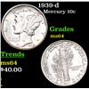 Image 1 : 1939-d Mercury Dime 10c Grades Choice Unc
